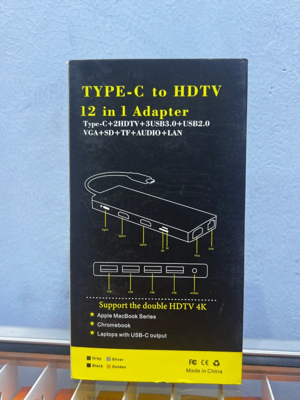 Type-C To HDTV 12 in 1 Adapter back